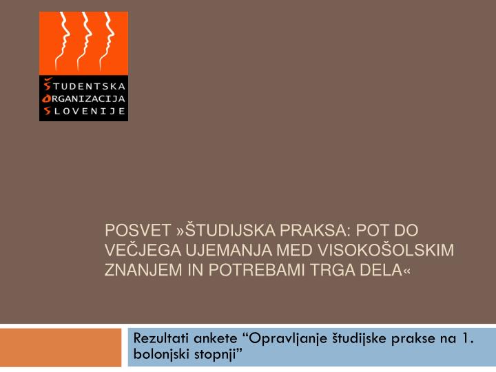 posvet tudijska praksa pot do ve jega ujemanja med visoko olskim znanjem in potrebami trga dela