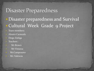 Disaster Preparedness