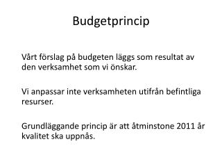 budgetprincip