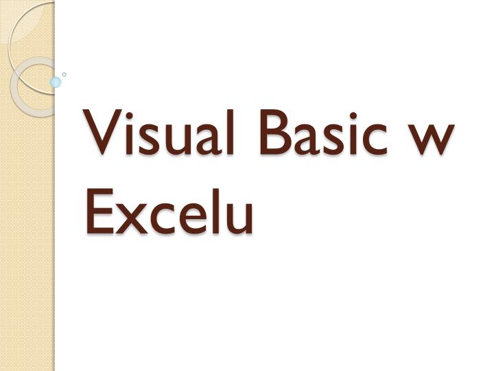 visual basic w excelu