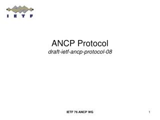ANCP Protocol draft-ietf-ancp-protocol-08