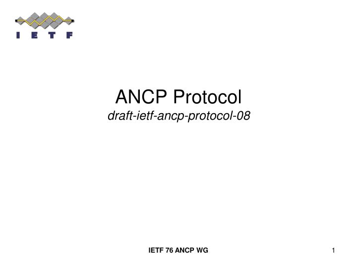 ancp protocol draft ietf ancp protocol 08