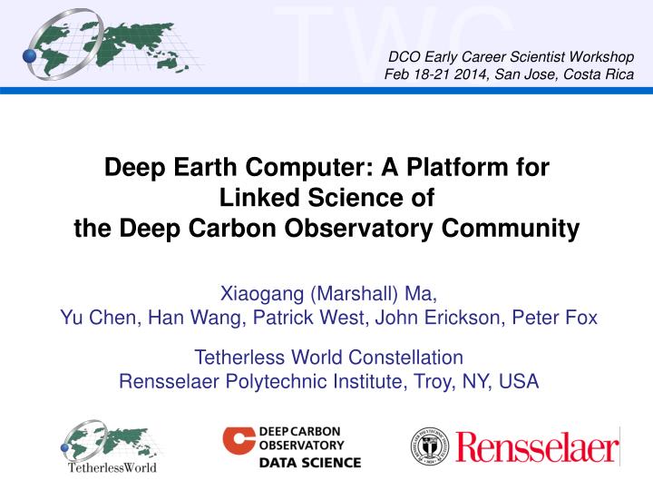 deep earth computer a platform for linked science of the deep carbon observatory community