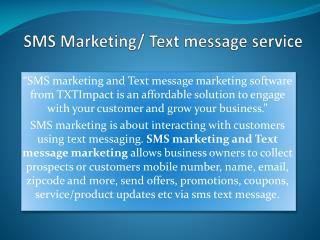 SMS marketing and Text marketing campaigns provided by TXTIm