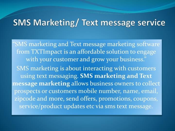 sms marketing text message service