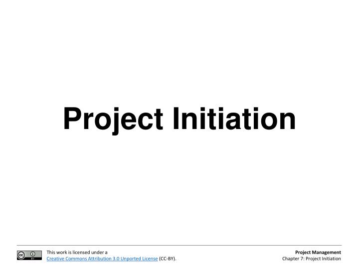 project initiation