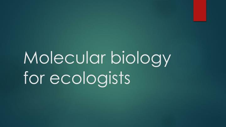 molecular biology for ecologists