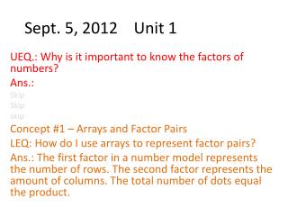 Sept. 5, 2012 Unit 1