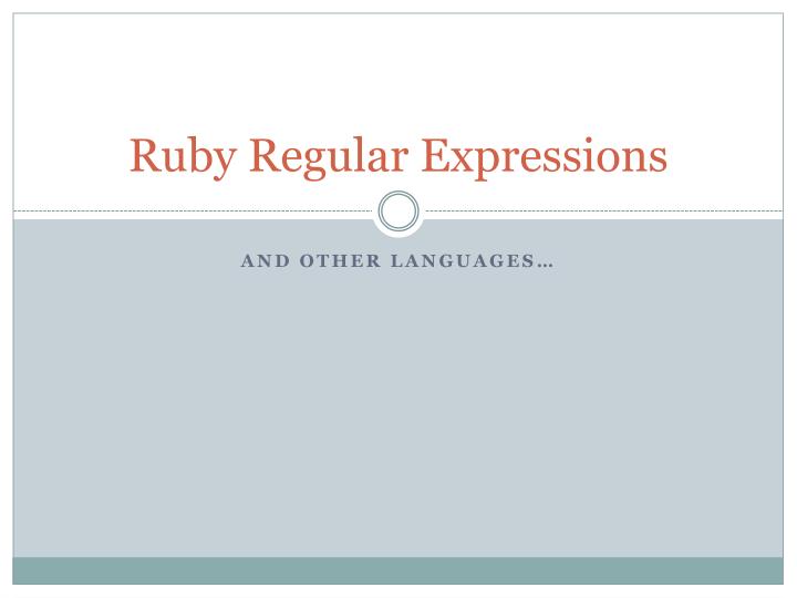 ruby regular expressions