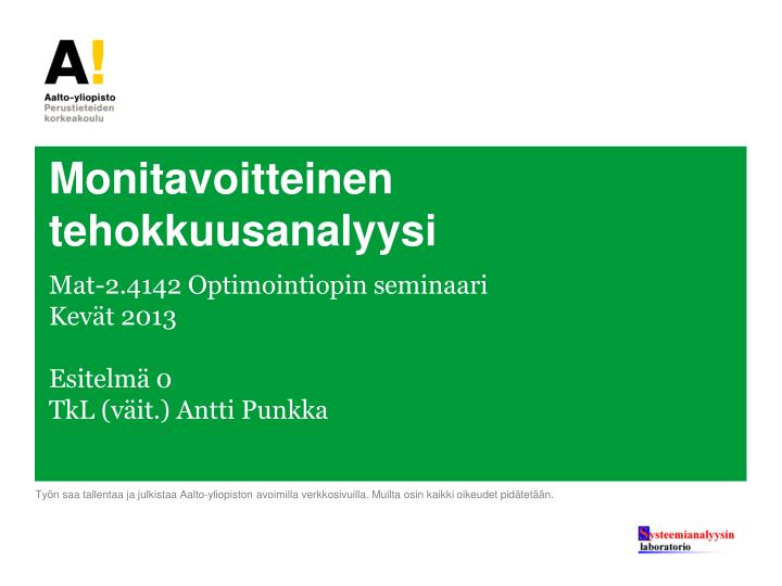 monitavoitteinen tehokkuusanalyysi