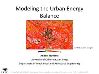Modeling the Urban Energy Balance