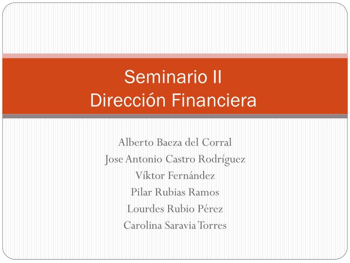 seminario ii direcci n financiera