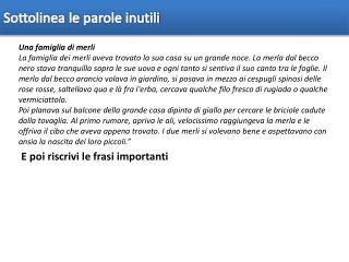 sottolinea le parole inutili