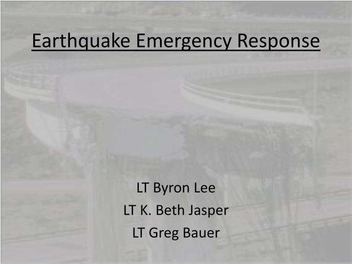 earthquake emergency response