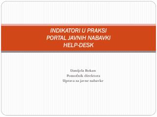 indikatori u praksi portal javnih nabavki help desk