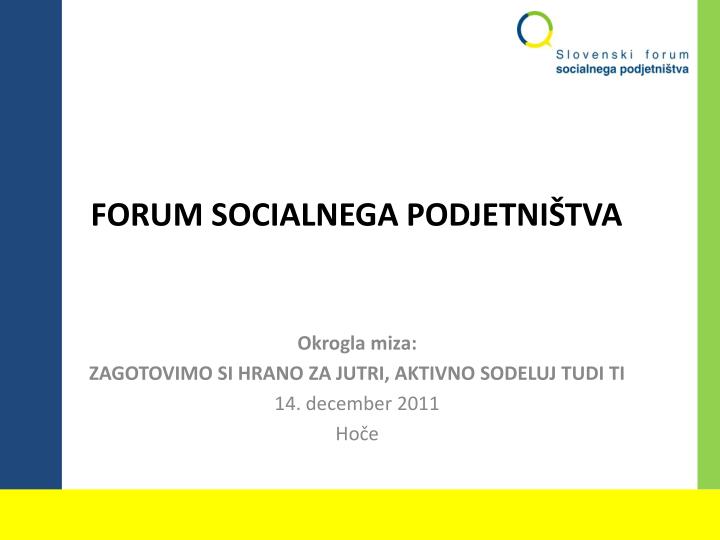 forum socialnega podjetni tva