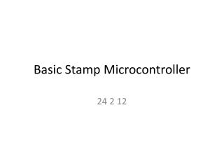 basic stamp microcontroller