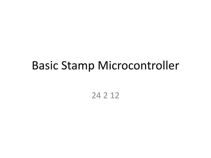 basic stamp microcontroller