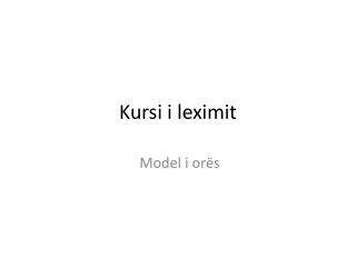 kursi i leximit