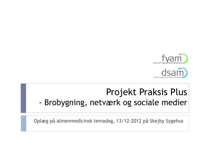 projekt praksis plus brobygning netv rk og sociale medier