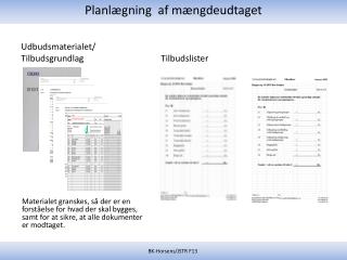 planl gning af m ngdeudtaget