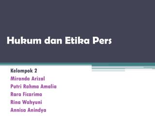 hukum dan etika pers