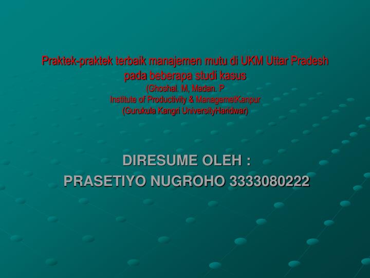 diresume oleh prasetiyo nugroho 3333080222