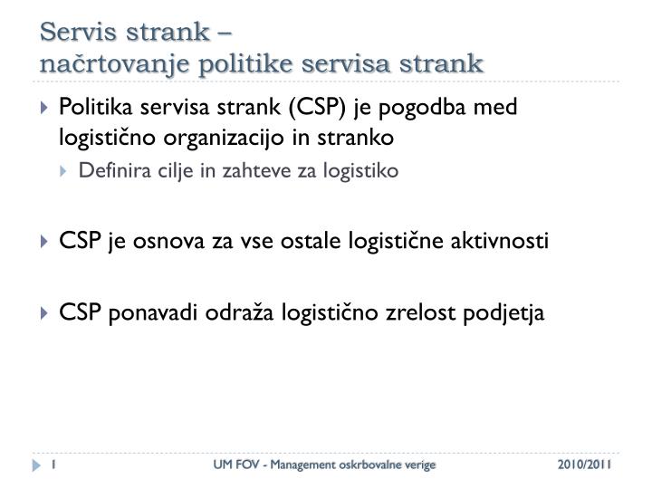 servis strank na rtovanje politike servisa strank