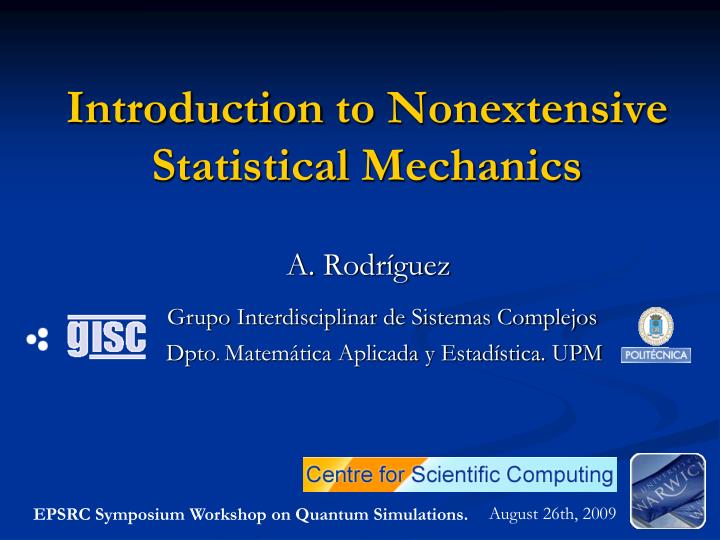 introduction to nonextensive statistical mechanics