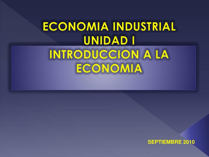 economia industrial unidad i introduccion a la economia