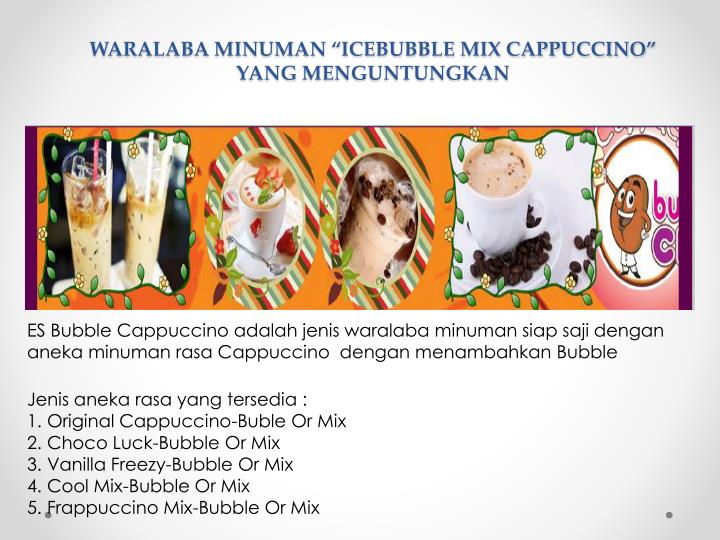 waralaba minuman icebubble mix cappuccino yang menguntungkan