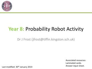 Year 8: Probability Robot Activity