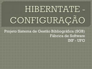 hiberntate configura o
