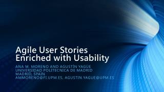 Agile User Stories Enriched with Usability