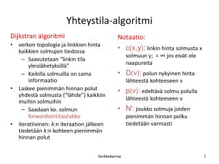 yhteystila algoritmi