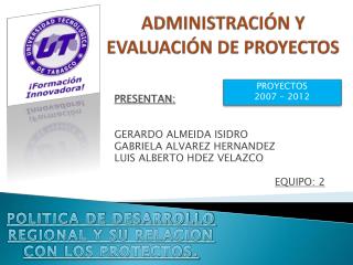 administraci n y evaluaci n de proyectos