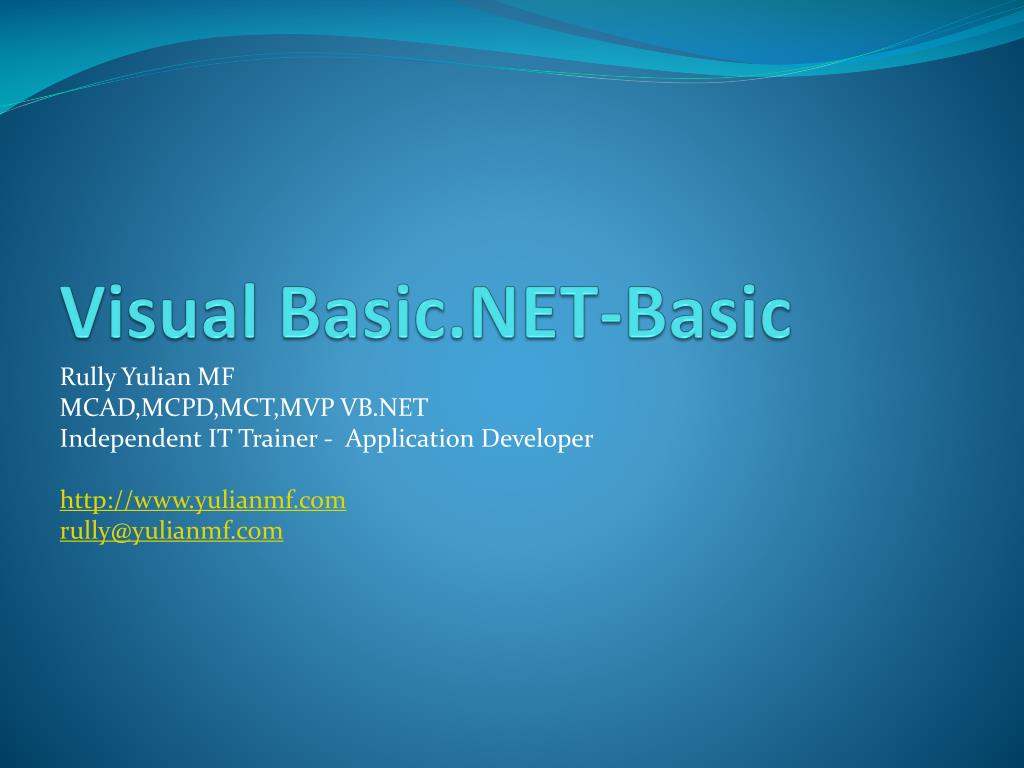 PPT - Understanding Visual Basic .NET: Structure, Compilation, and ...