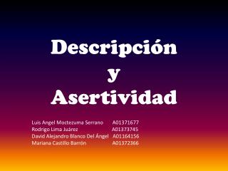 descripci n y asertividad
