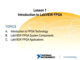 Lesson 1 Introduction to LabVIEW FPGA