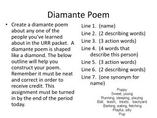 Diamante Poem