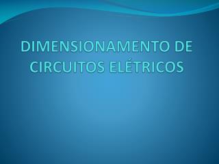 dimensionamento de circuitos el tricos
