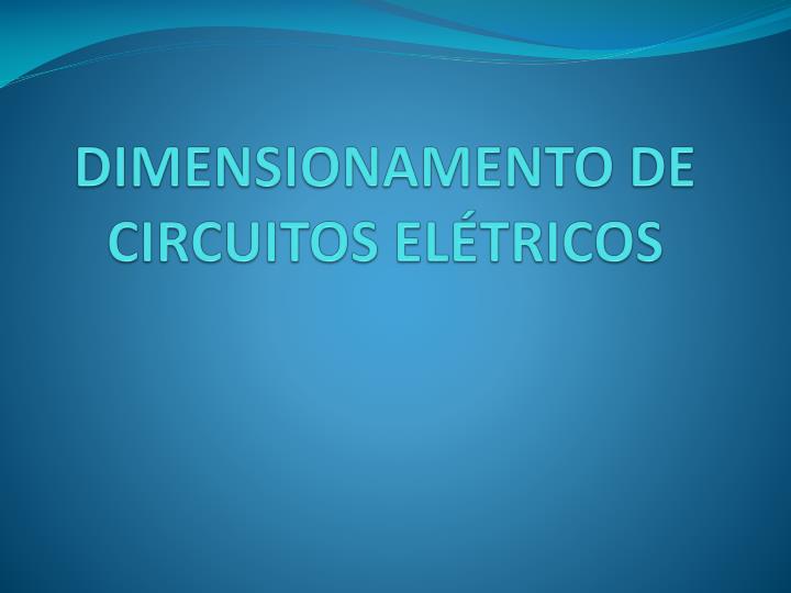 dimensionamento de circuitos el tricos