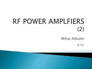 rf power amplfiers 2