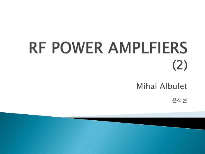 rf power amplfiers 2