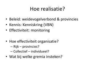 hoe realisatie