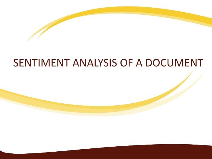 sentiment analysis of a document