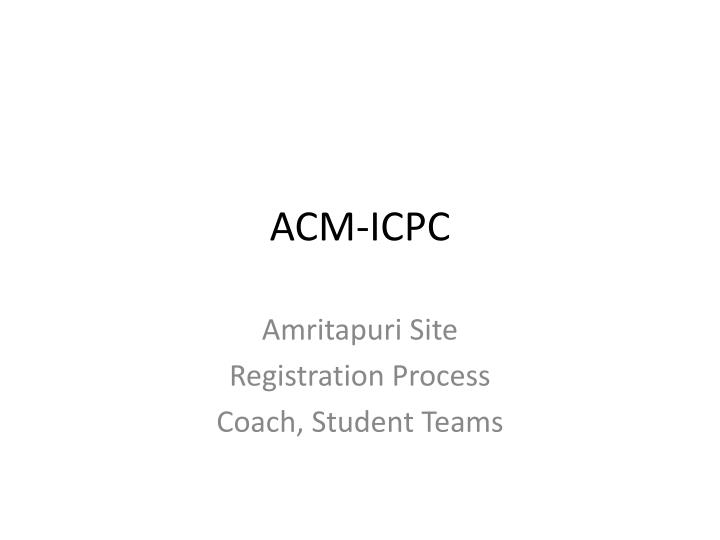 acm icpc