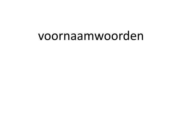 voornaamwoorden