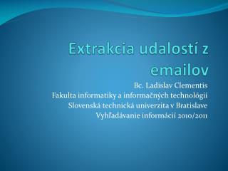 extrakcia udalost z emailov