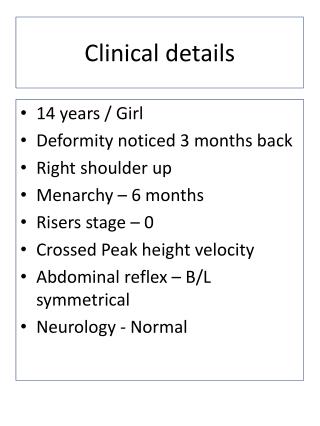 Clinical details